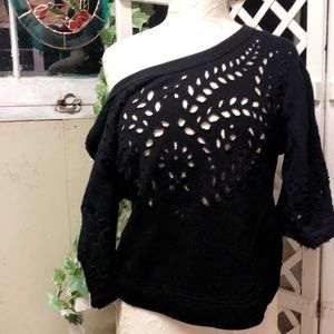 Free People Cut-Out Sweater Blouse